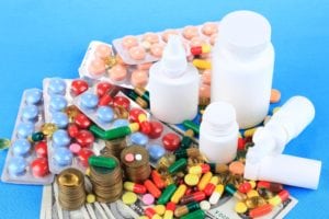 a pile of medicine