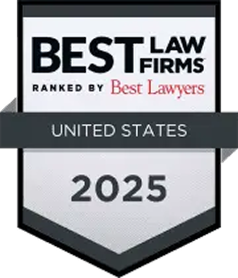 Shield-style badge reading “Best Law Firms – Ranked by Best Lawyers – United States – 2025”